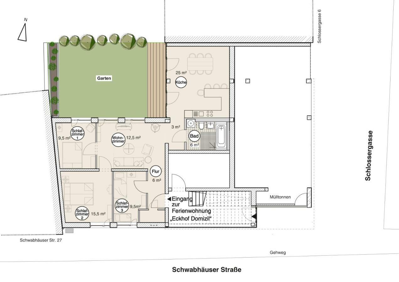 Eckhof Domizil - Grosszuegige Ferienwohnung Mit Kleinem Garten In Der Altstadt Von Гота Экстерьер фото
